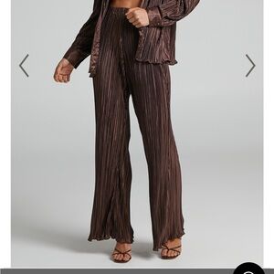 Showpo Brown Pleated Pants